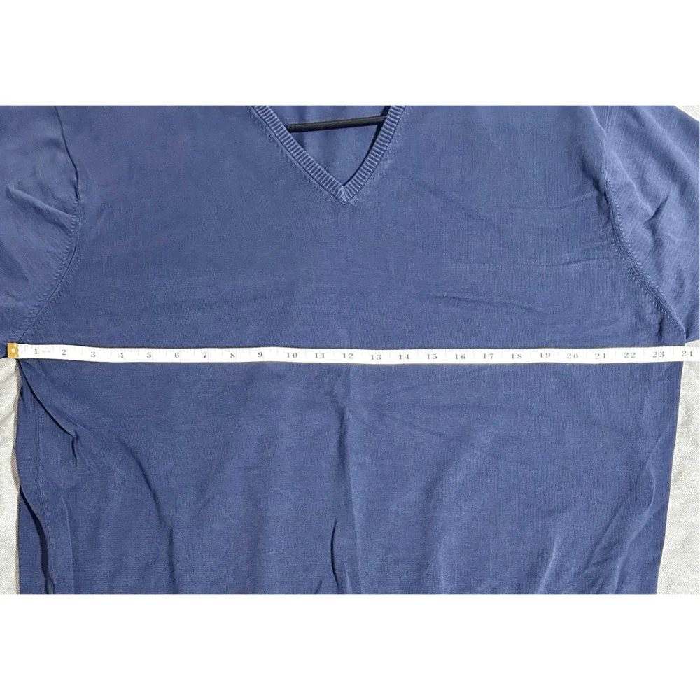 Peter Millar 100% Cotton V-Neck Men’s Golf Sweater Blue Sz XL
